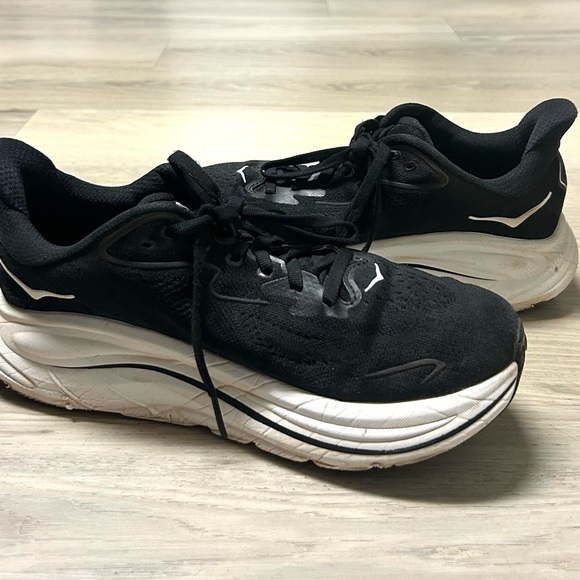 Hoka One One Shoes Women Sz 8.5 Clifton 10 Black White Athletic Running Sneakers - Picture 10 of 12